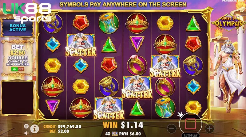 Mẹo chơi slot game Olympus Gates tại Uk88