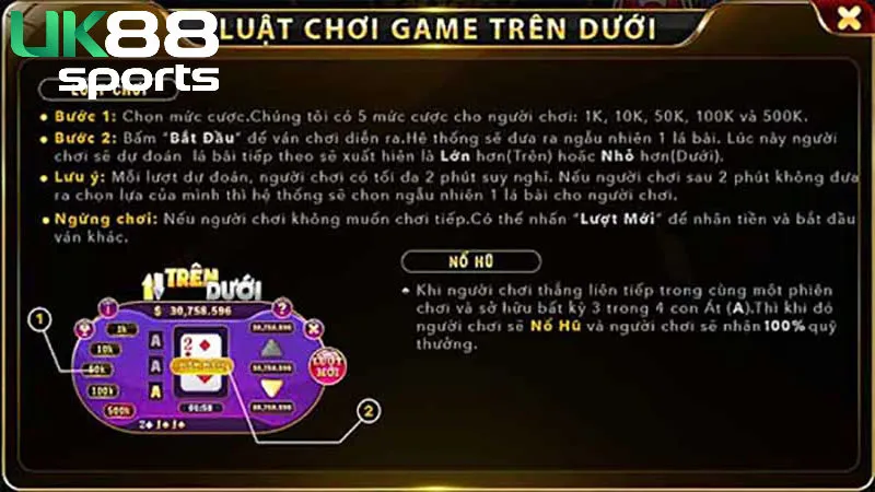 Luật chơi trên dưới chuẩn nhất